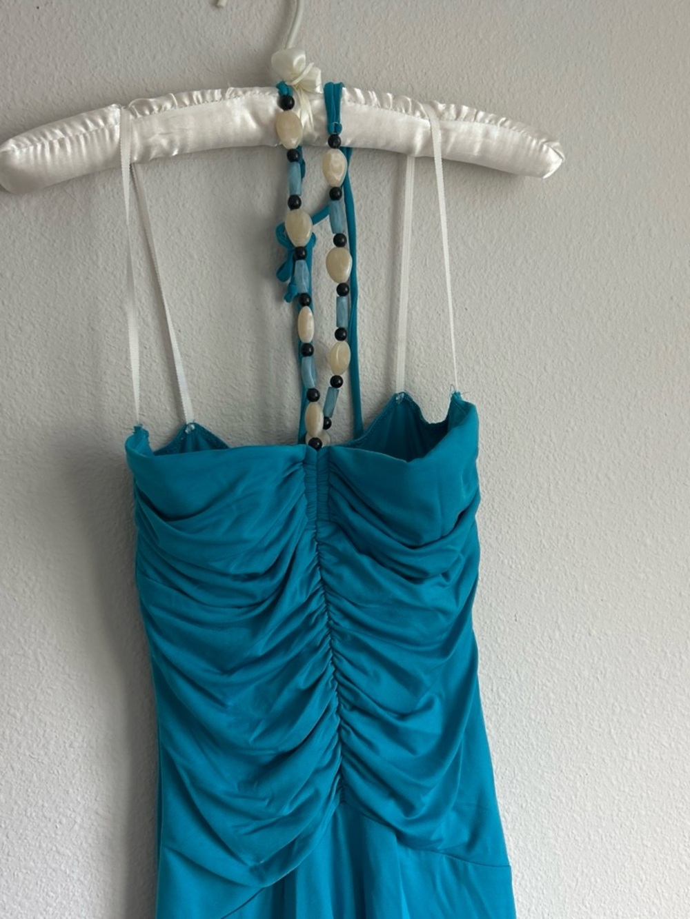 STUNNING Y2K Jodi Kristopher Teal Strapless Ruched Mini Dress - Picture 4 of 7